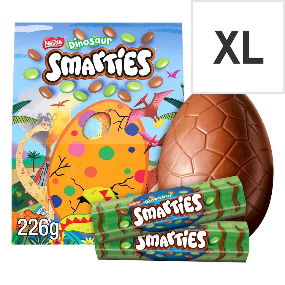 image 1 of Smarties Dinosaur Milk Chocolate Giant Easter Egg 226g