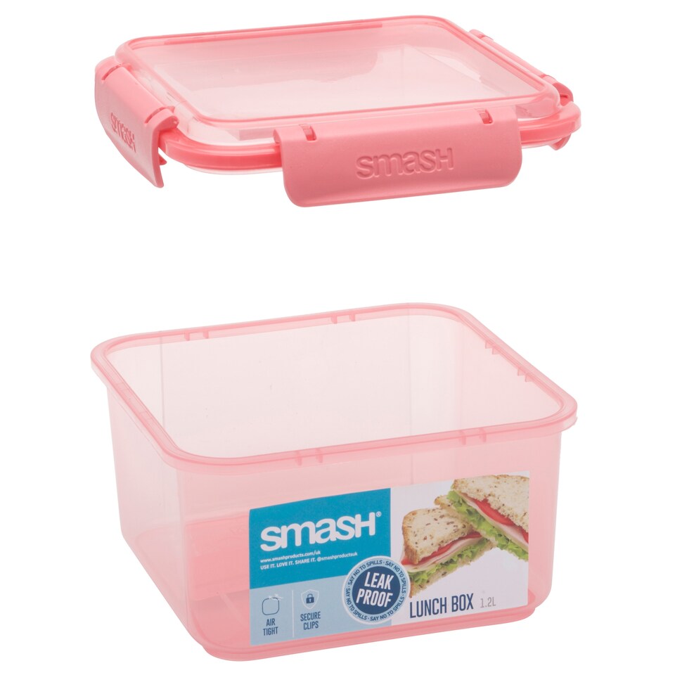 image 1 of Smash Pink Lunch Box 1.2L 