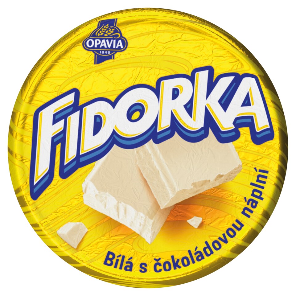 Opavia Fidorka White with Chocolate Filling, Wafer, Yellow 30 g