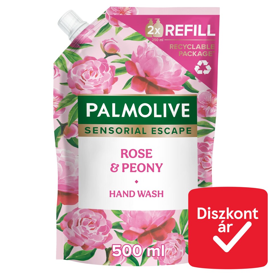 Palmolive Sensorial Escape Marokkói Rózsa és Bazsarózsa illatú folyékony szappan utántöltő 500 ml