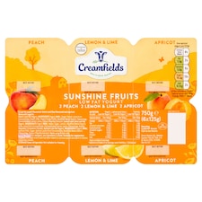 Creamfields Low Fat Sunshine Fruit Yogurt 6X125g