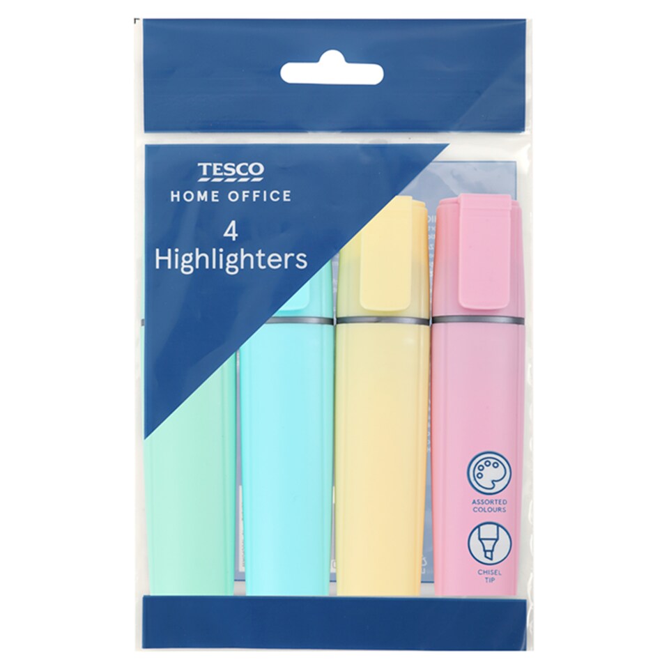 Tesco Pastelové zvýrazňovače 4 ks