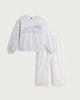 image 5 of Disney Winnie the Pooh Eeyore Cotton Rich Sunday Slogan Pyjama Set in Multi Grey