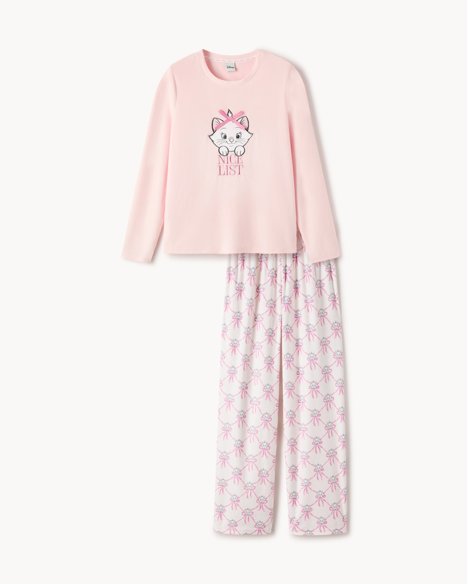 image 1 of Disney Aristocats Fleece Marie Pyjama Set in Multi Pink