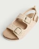 image 3 of F&F Girls Buckle Strap Sandals in Neutral