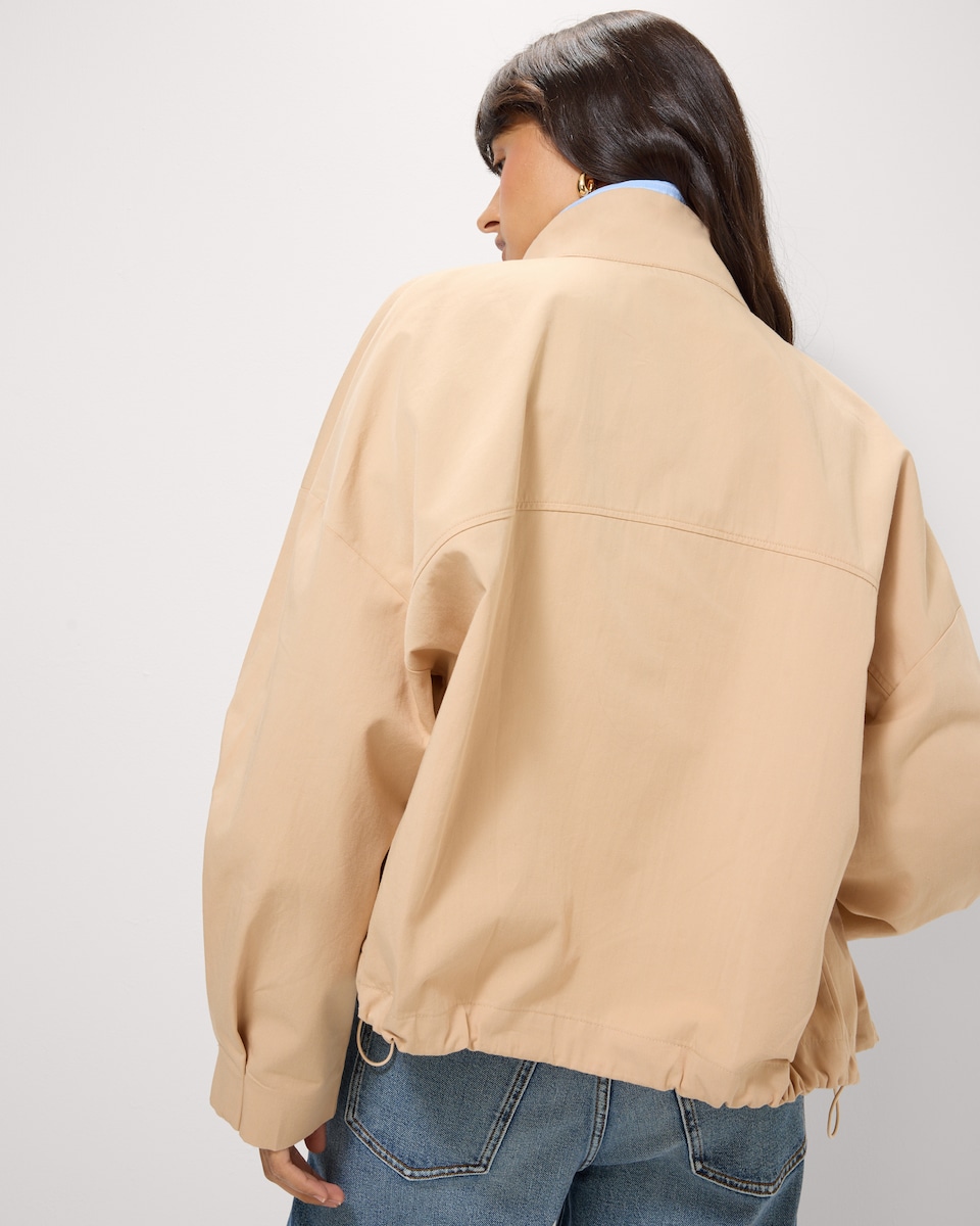 image 1 of F&F Pure Cotton Funnel Neck Jacket in Neutral