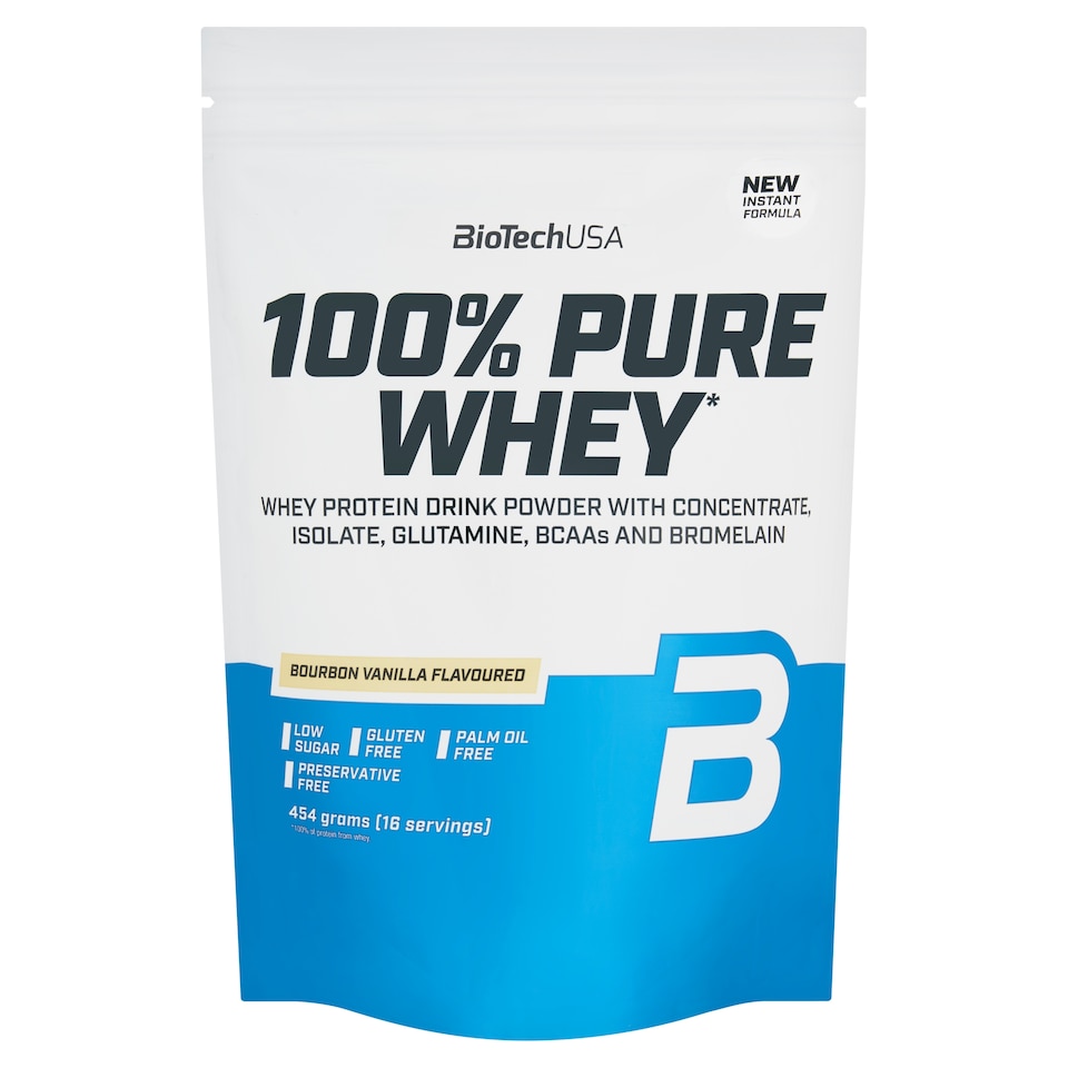 obrázok 1 z BioTechUSA 100% Pure Whey ochutený bielkovinový nápojový prášok príchuť bourbon vanilka 454 g