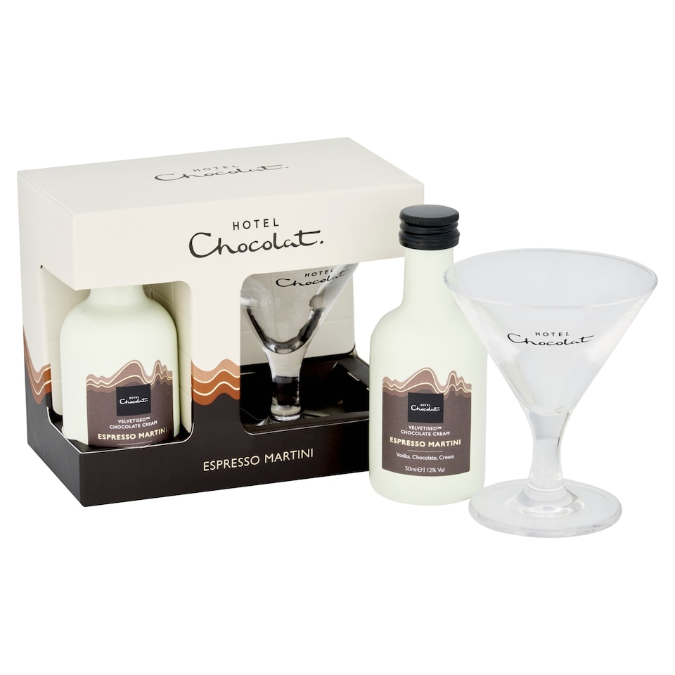 image 1 of HOTEL Chocolat Chocolate Cream Espresso Martini 5cl with Mini Martini Glass 