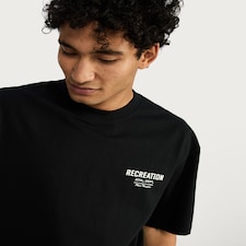F&F Pure Cotton Oversized Recreation Athl. Dept. Slogan T-Shirt in Black