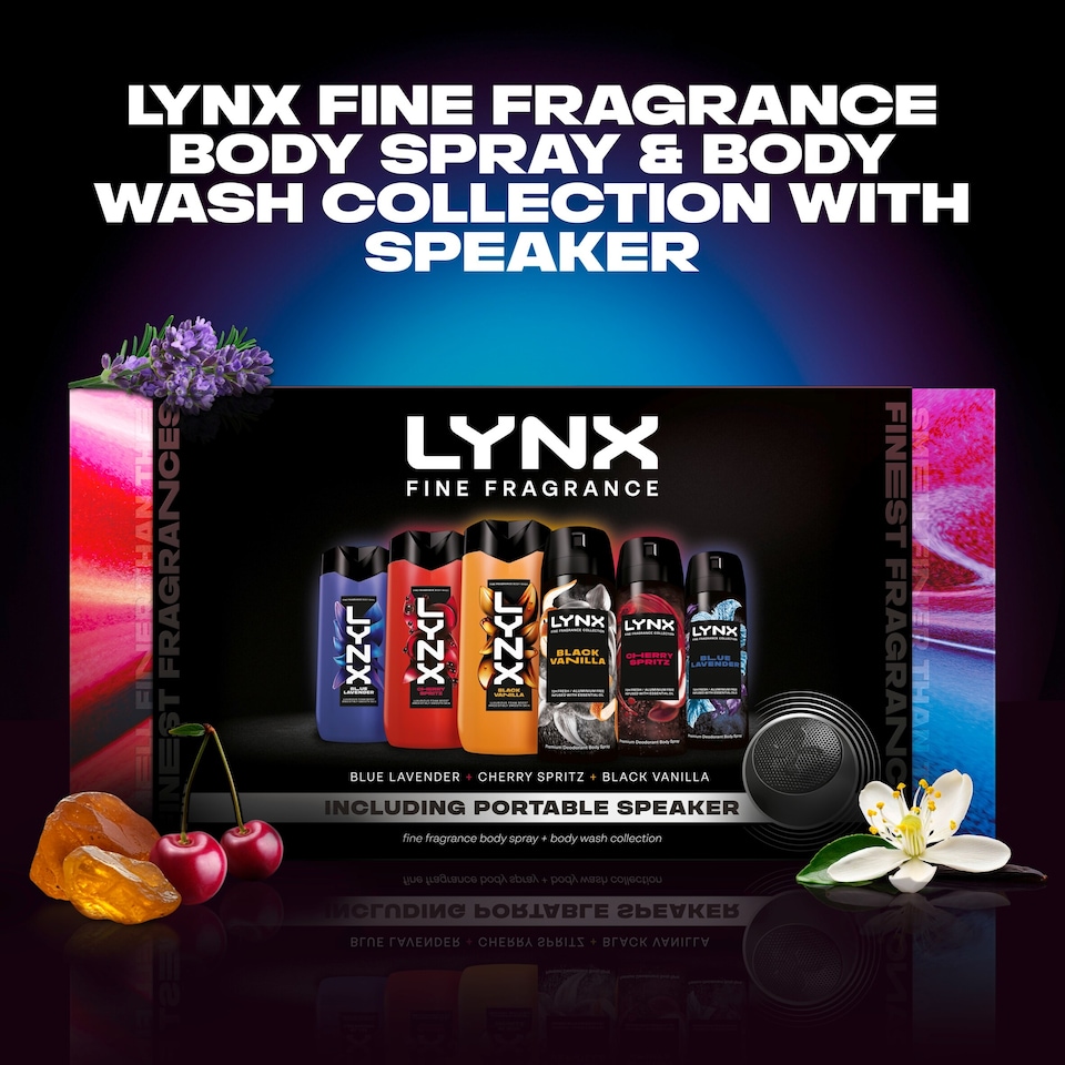image 1 of Lynx Fine Fragrance Bodyspray & Bodywash Collection with Speaker Gift Set