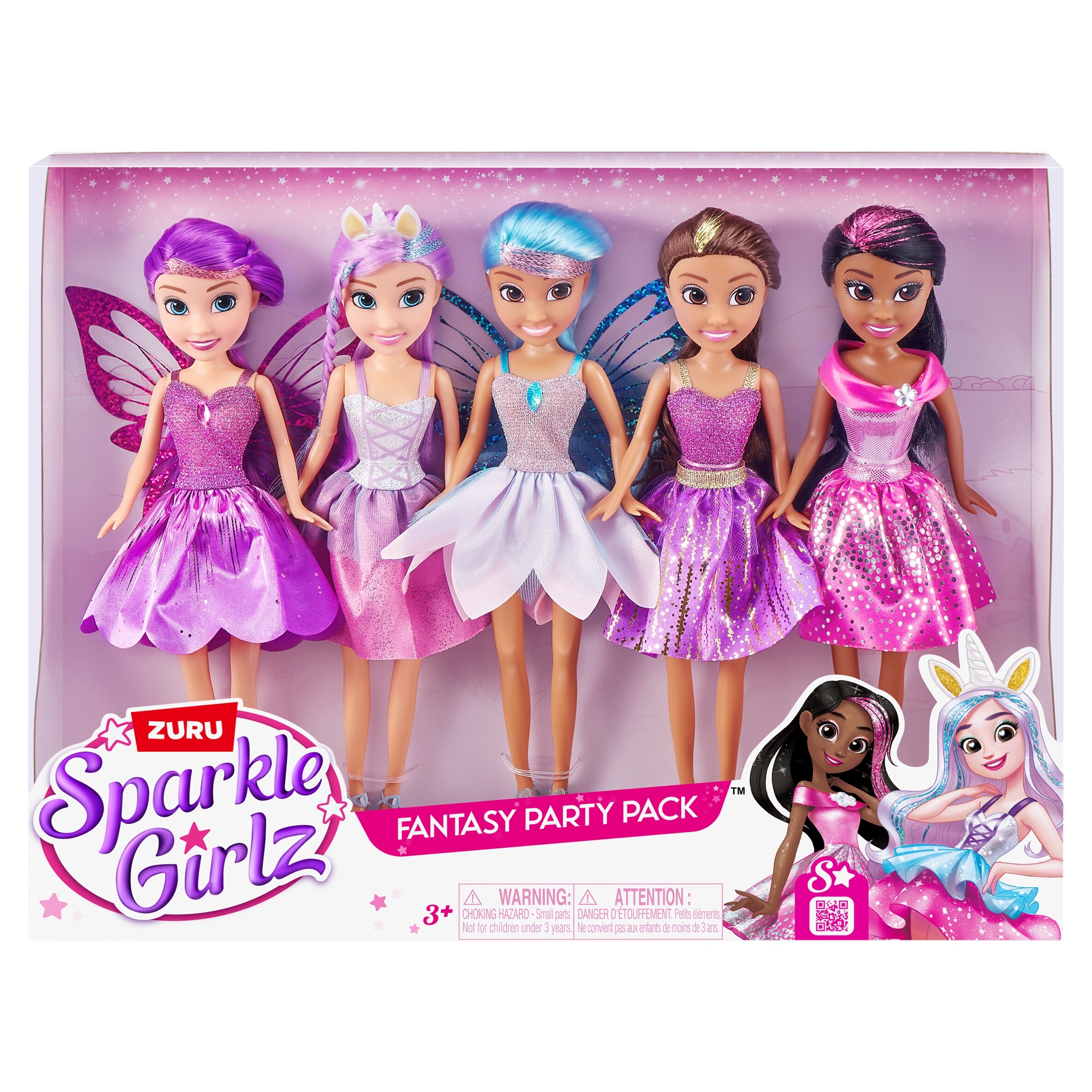 Zuru Sparkle Girlz Fantasy Party Pack Dolls 5 pcs - Tesco Groceries