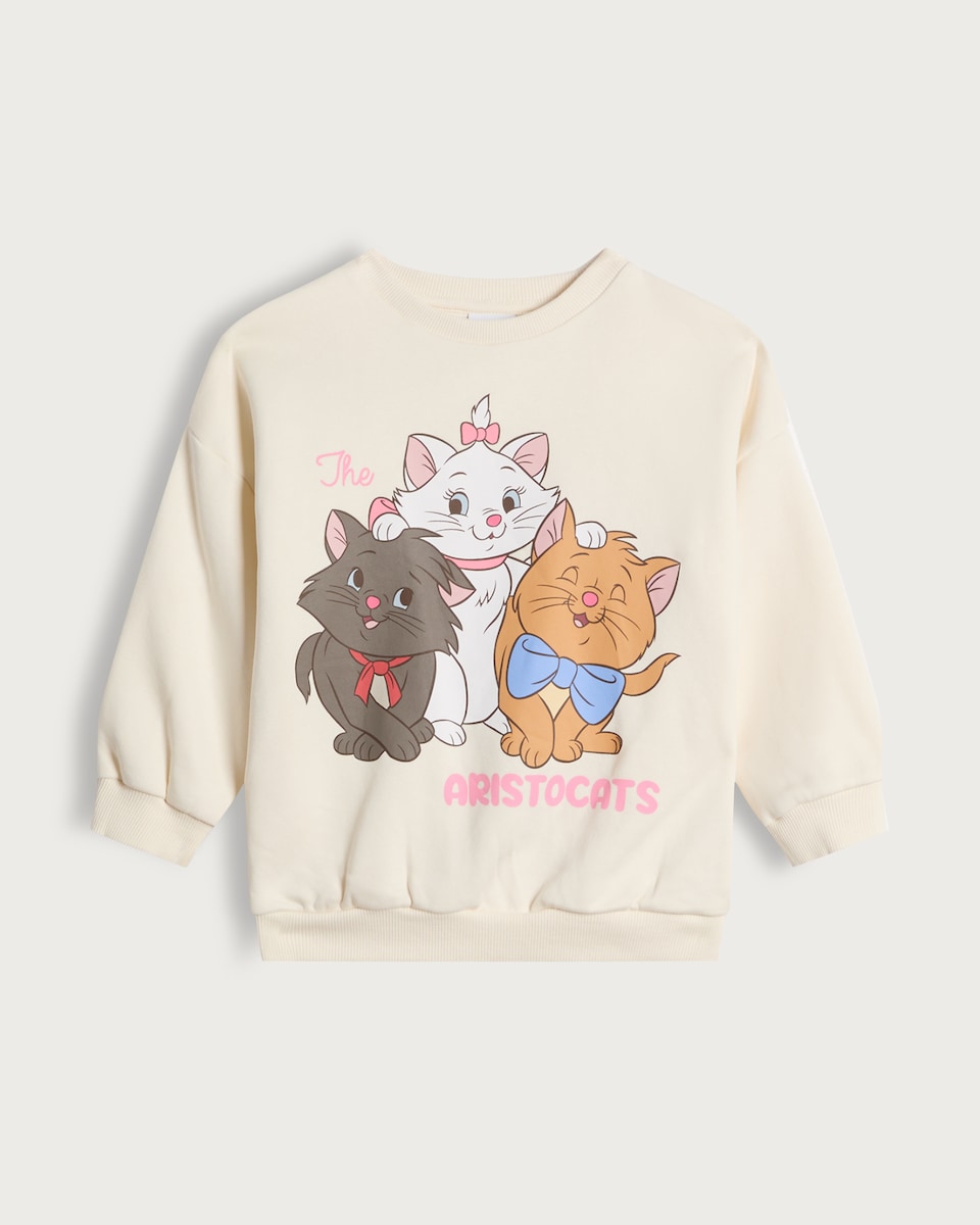image 1 of Disney Aristocats Cotton Rich Printed Sweatshirt in Multi