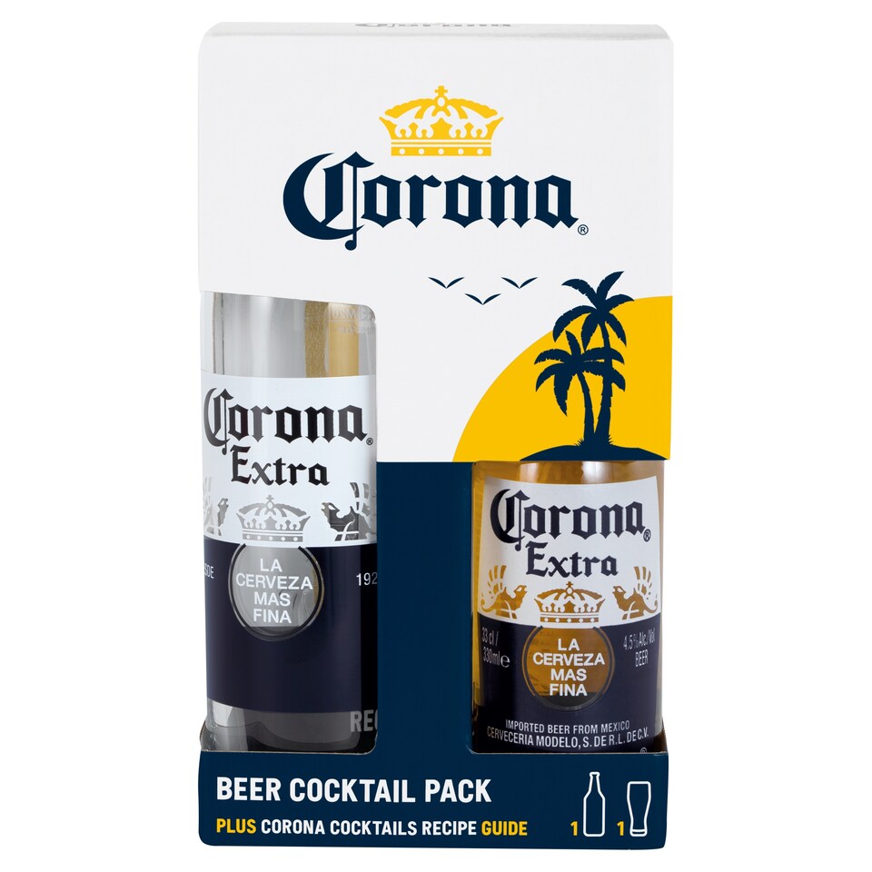 image 1 of Corona Extra Beer Cocktail Pack With Glass Gift Set