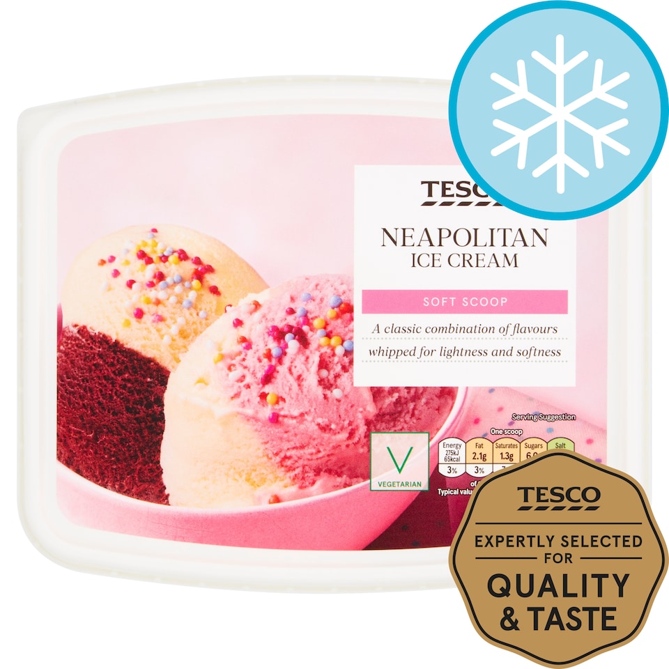 Tesco Soft Scoop Neapolitan 2 Litres