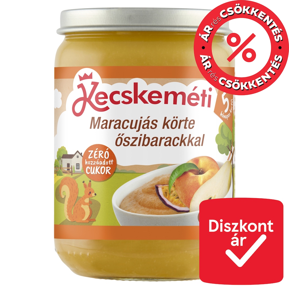 Kecskeméti maracujás körte őszibarackkal bébidesszert 5 hónapos kortól 190 g