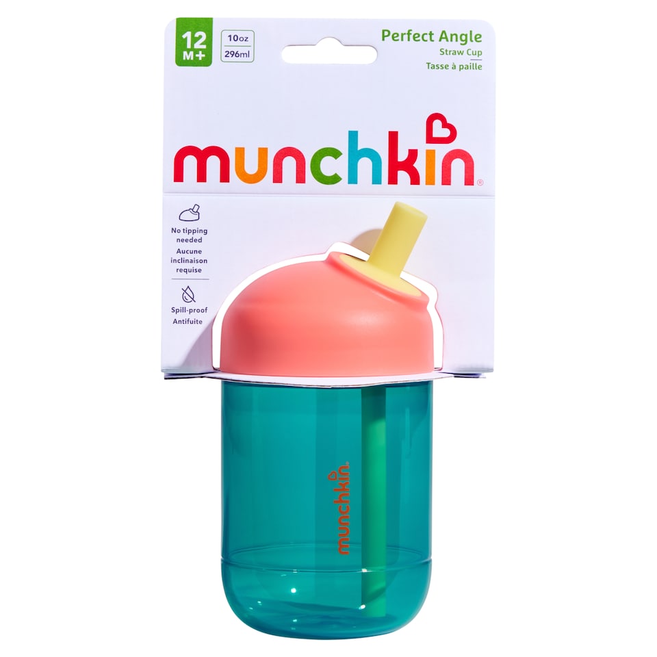 image 1 of Munchkin Perfect Angle Straw Cup 12m+ 10oz 296ml