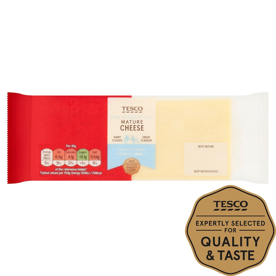 Tesco 30% Reduced Fat Mature Cheese 400G