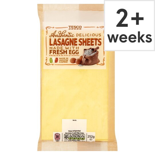 Tesco Fresh Egg Egg Lasagne Sheets 252G Tesco Groceries