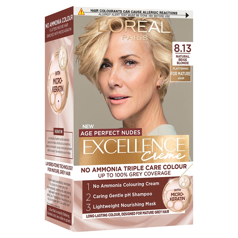 image 1 of L'Oreal Excellence Age Perfect Nudes 8.13 Natural Beige Blonde Permanent Hair Dye