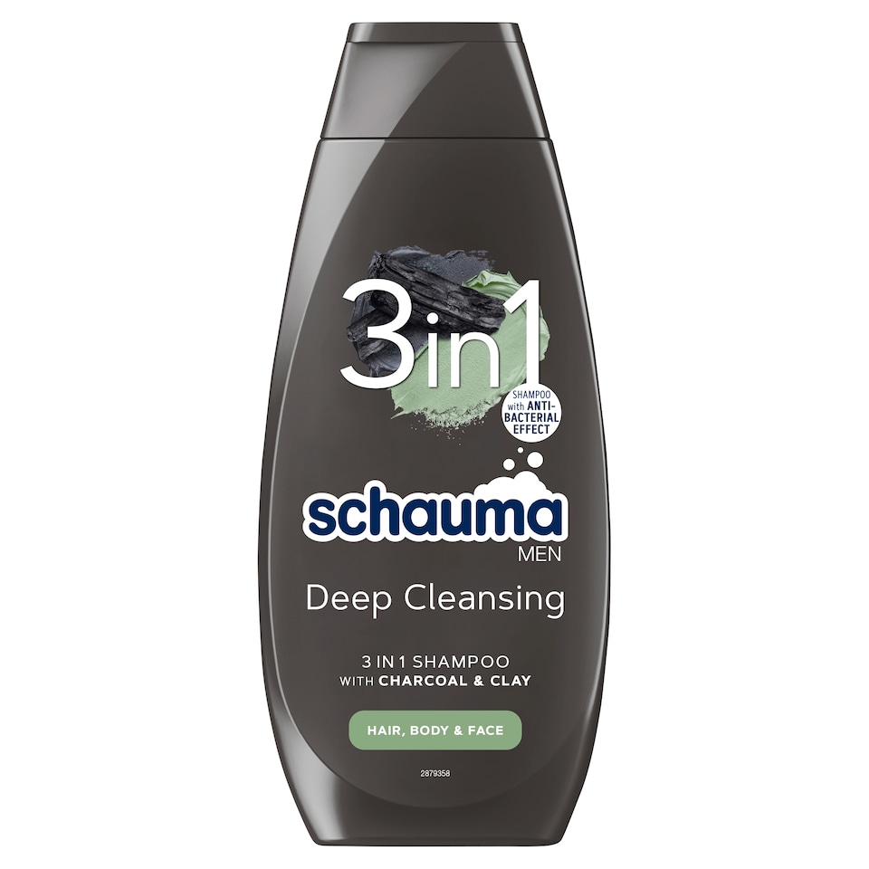 Schauma Men Naturals sampon 3in1 Charcoal 400 ml