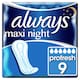 image 1 of Always Maxi Size 3 Night Sanitary Towels 9 Pack