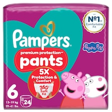 Pampers Premium Protection Essential Nappy Pants Size 6 24 Pack