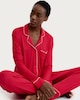 image 1 of F&F Ribbed Contrast Trim Pyjama Set in Red