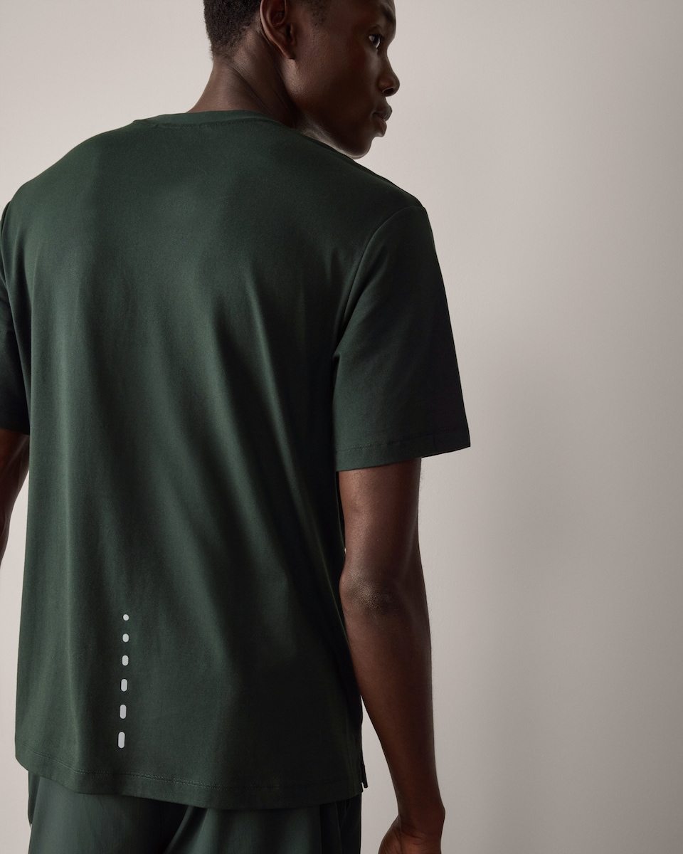 image 1 of F&F Active ULTRARUN Cotton Rich T-Shirt in Green