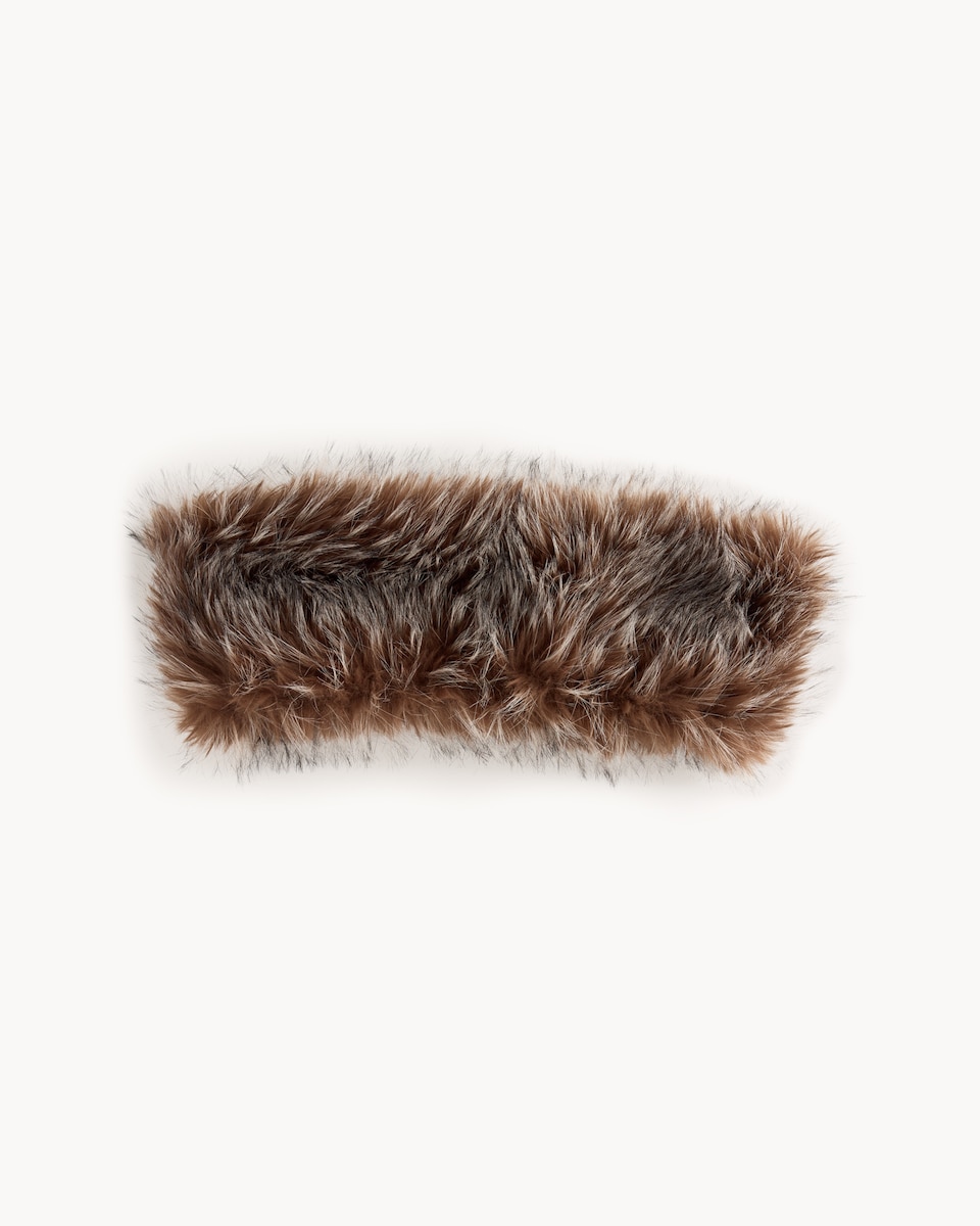 image 1 of F&F Faux Fur Snood in Brown