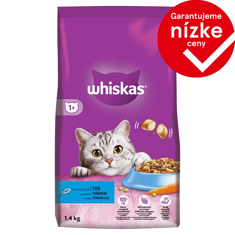 Whiskas 1+ s vynikajúcim tuniakom 1,4 kg
