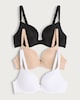 image 4 of F&F 3-Pack Padded Push Up T-Shirt Bras in Multi
