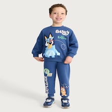 Bluey 2-Piece Cotton Rich Let's Explore Sweatshirt and Joggers Set in Blue