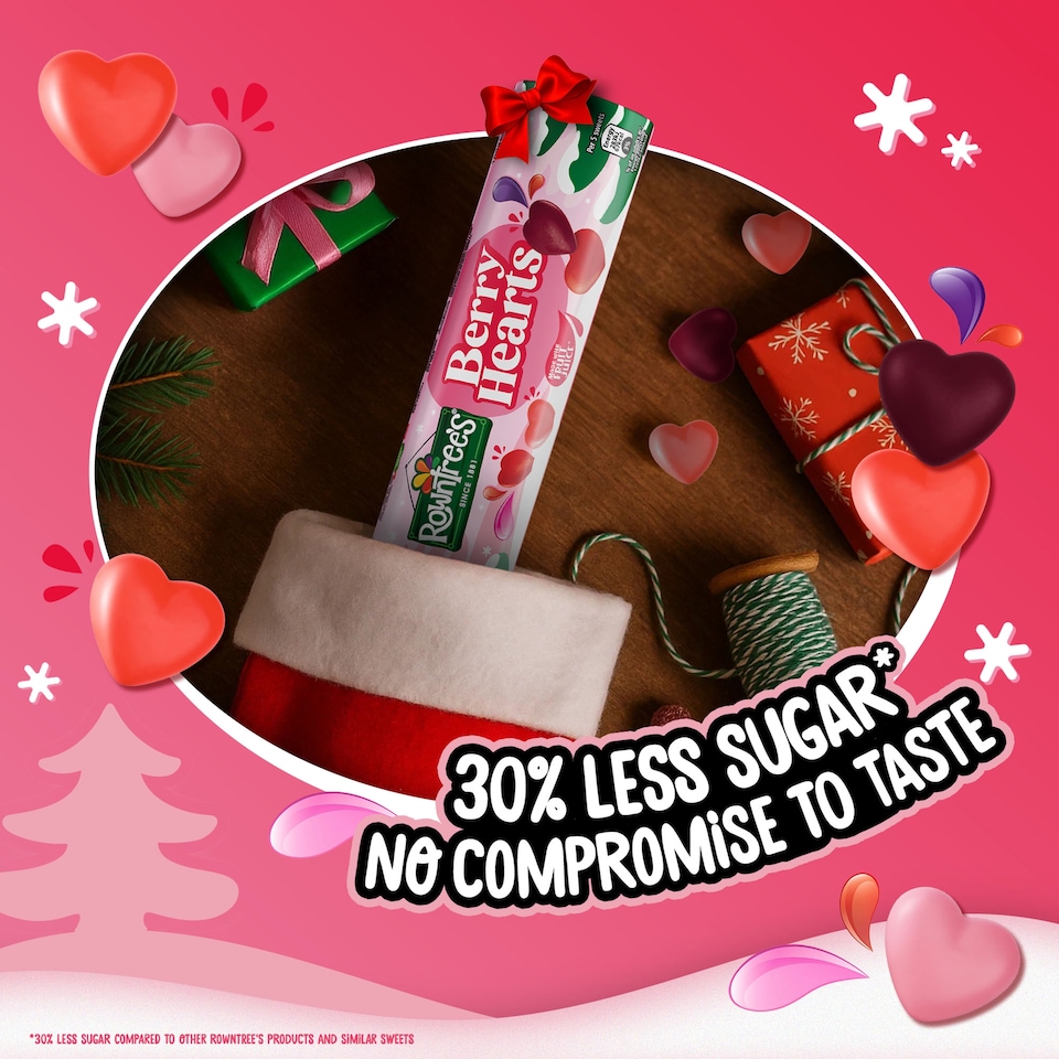 image 1 of Rowntree's Berry Hearts Sweets Giant Tube 100g