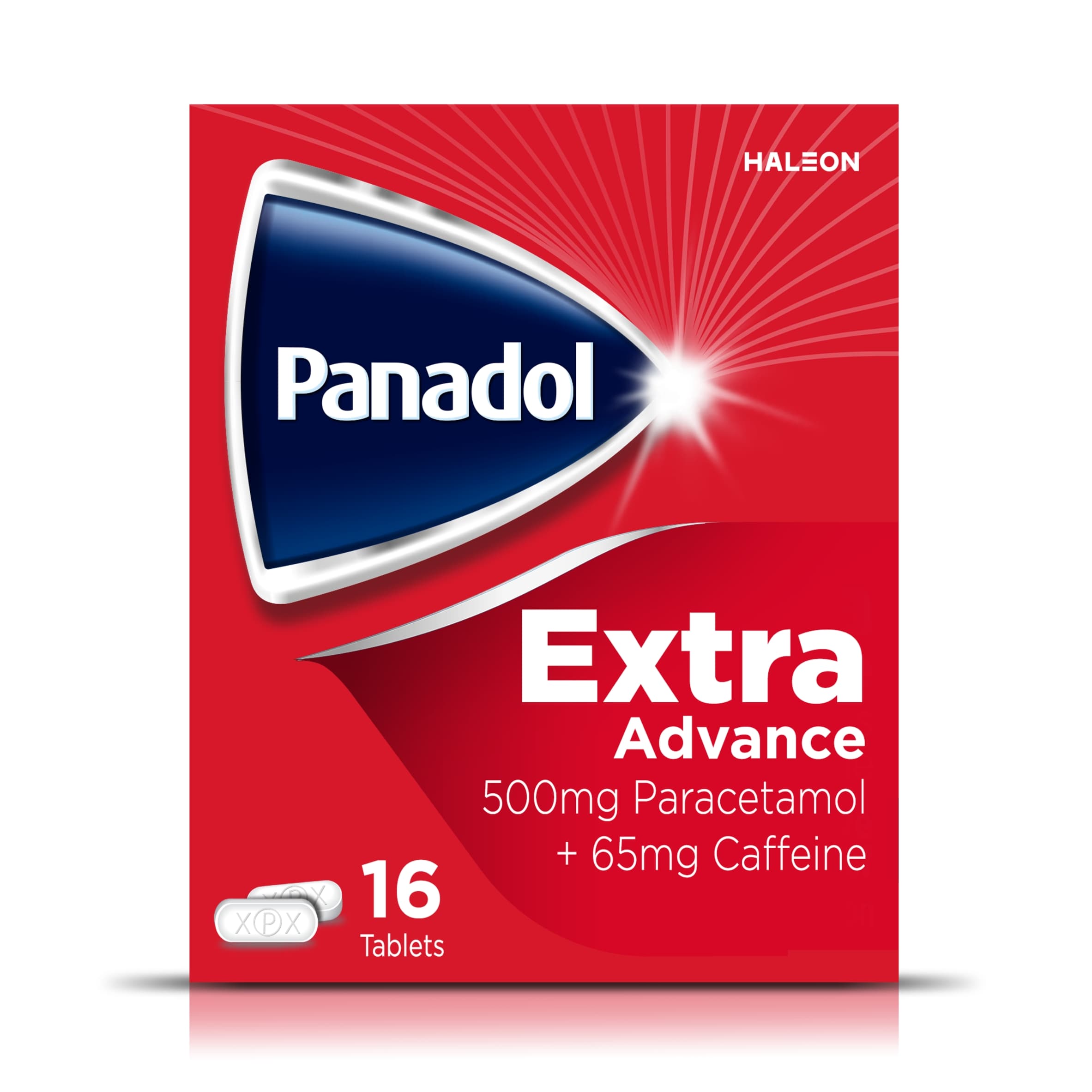 Panadol Extra Advance Pain Relief 500mg Paracetamol and 65mg Caffeine Tablets 16s