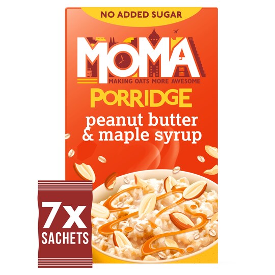 Moma Jumbo Oat Porridge Peanut Butter & Maple Syrup 7 X 35G Tesco