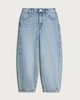 image 4 of F&F Girls Pure Cotton Barrel Leg Jeans in Blue