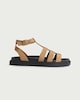 image 1 of F&F Strappy Buckle Gladiator Sandals in Neutral