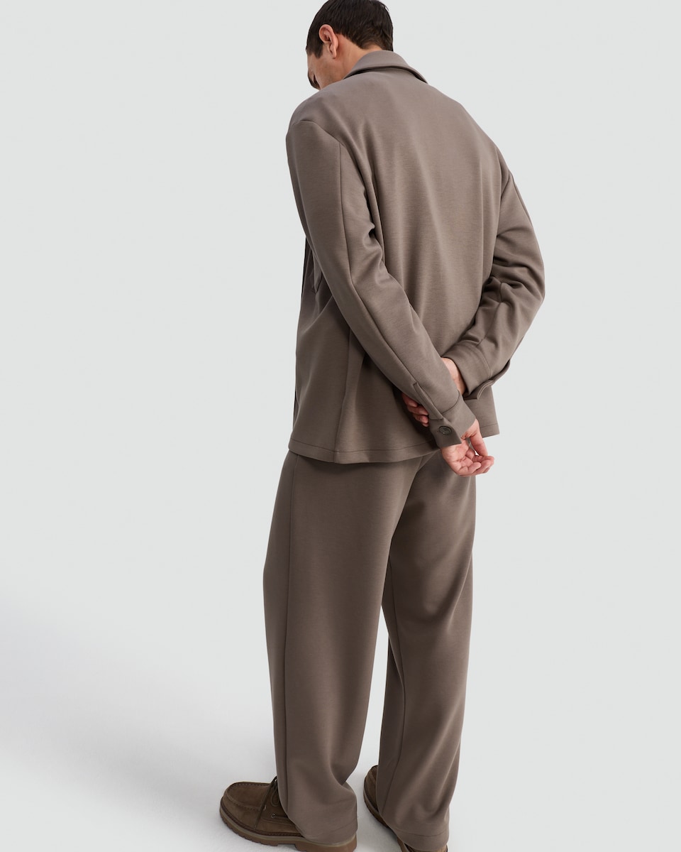image 1 of The F&F Edit Cupro Co-ord Shirt Jacket in Brown