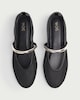 image 2 of SACHA Mesh Metallic Strap Ballet Flats in Black