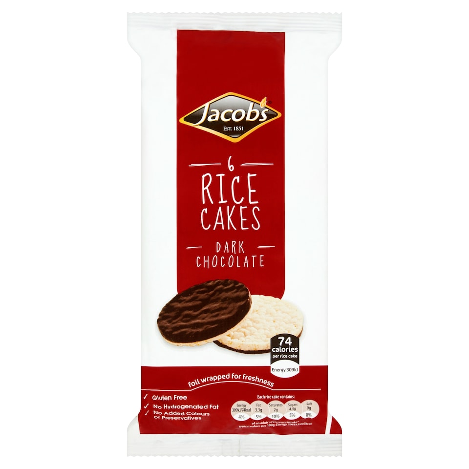 Jacobs Rice Cake Dark Chocolate 90G