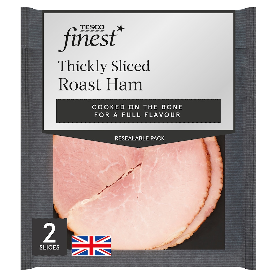 Tesco Finest 2 Thick Whole Slices Roast Ham 125G