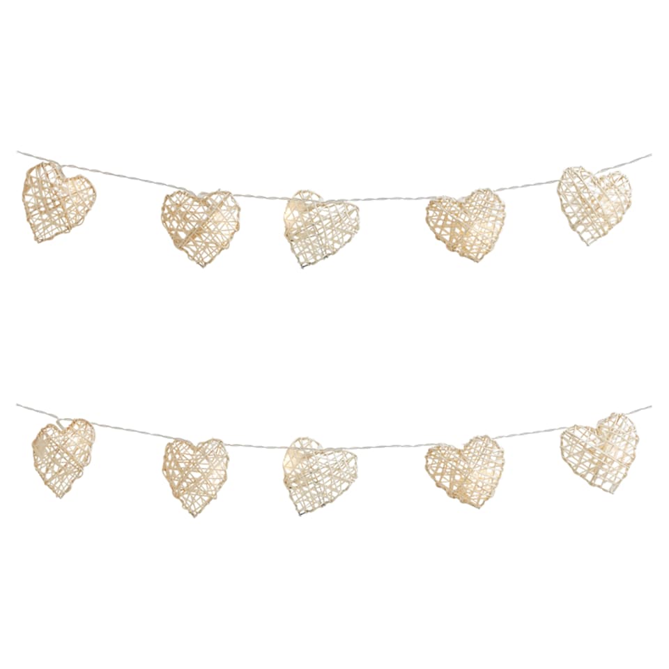 Tesco 10 Rattan Heart Solar String Lights