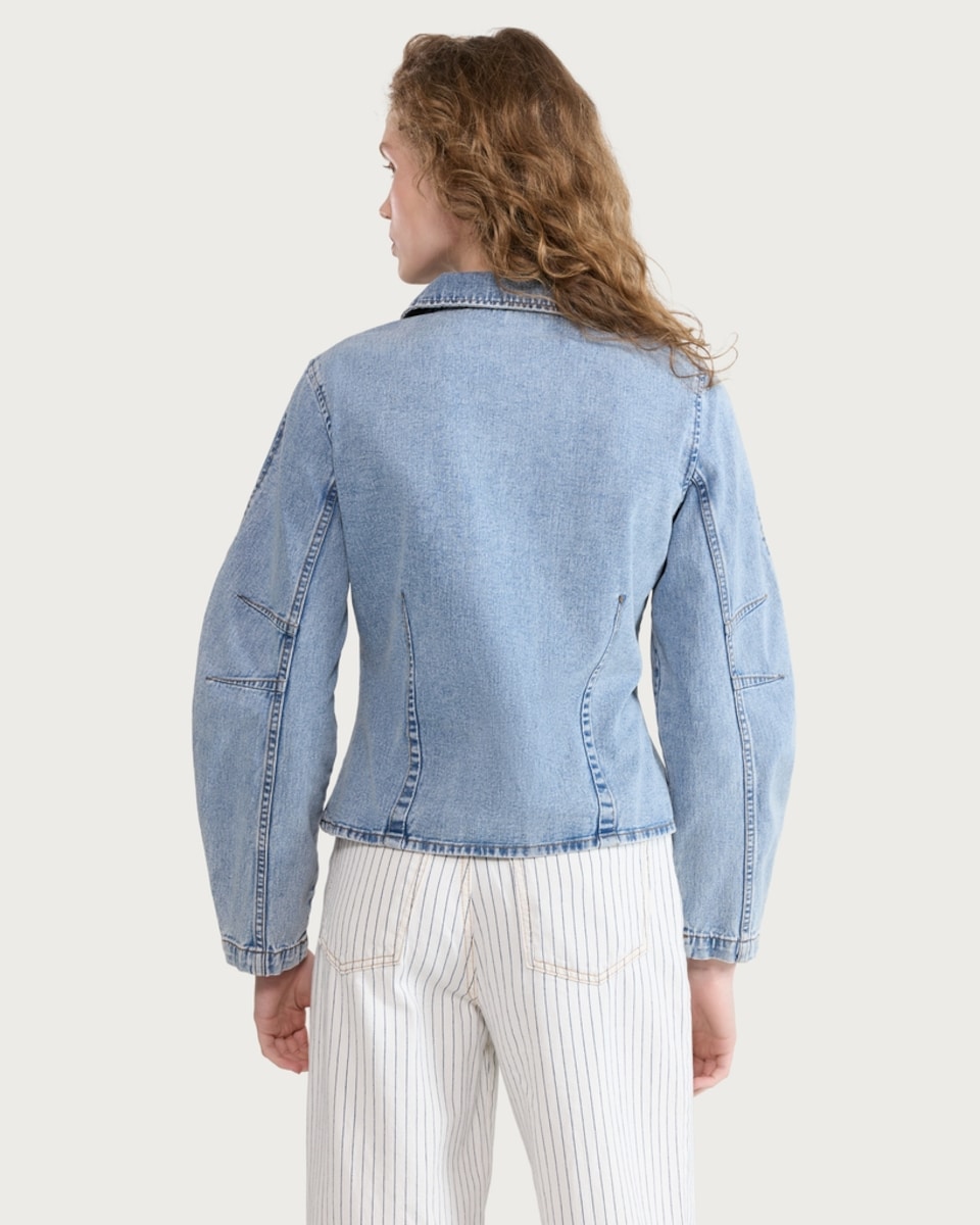 image 1 of F&F Pure Cotton Button Up Denim Shirt in Blue