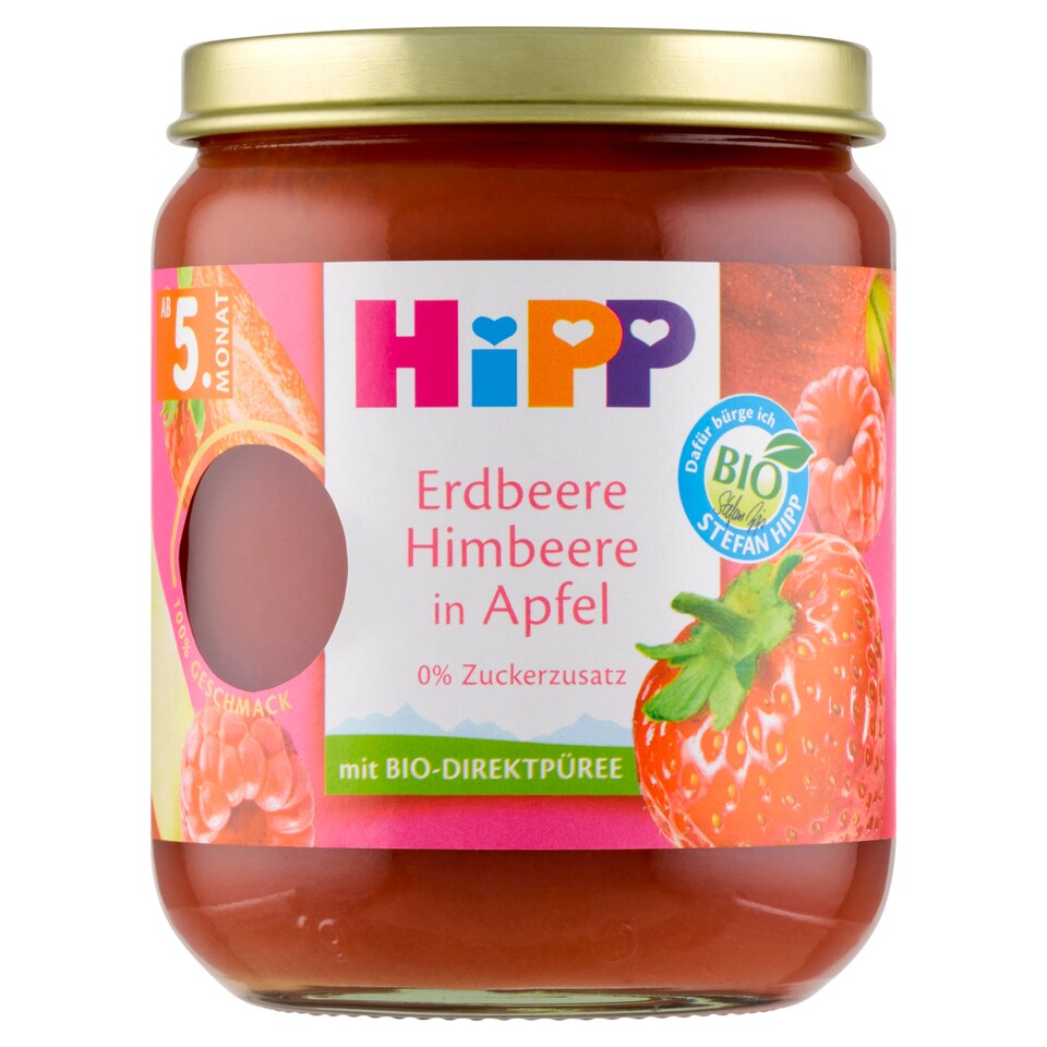 image 1 of HiPP Bio Apple, Strawberries and Raspberries 160 g