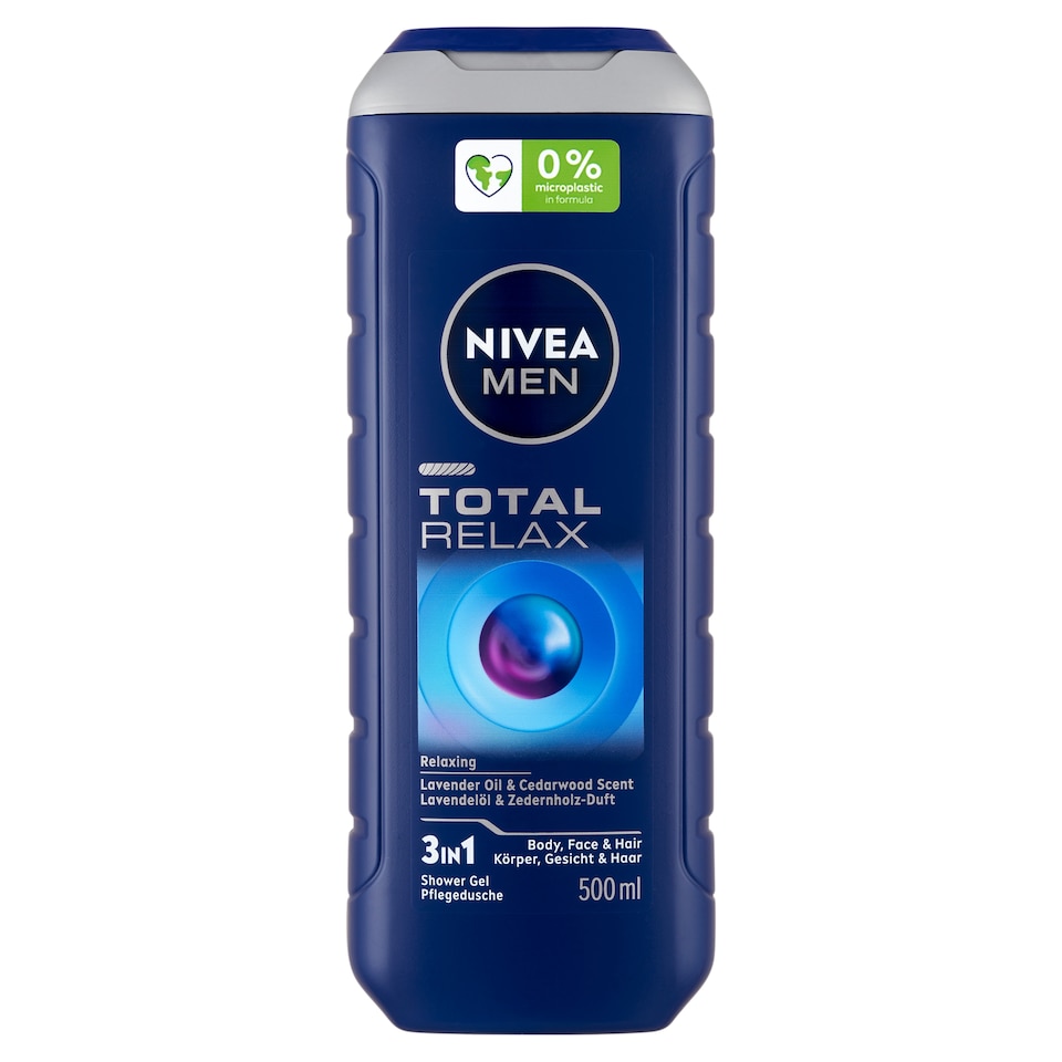 NIVEA MEN Total Relax 3 az 1-ben tusfürdő testre, arcra, hajra 500 ml  1. kép