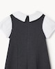 image 4 of F&F School Girls Cotton Rich 2 in 1 Pinafore Dress in Grey