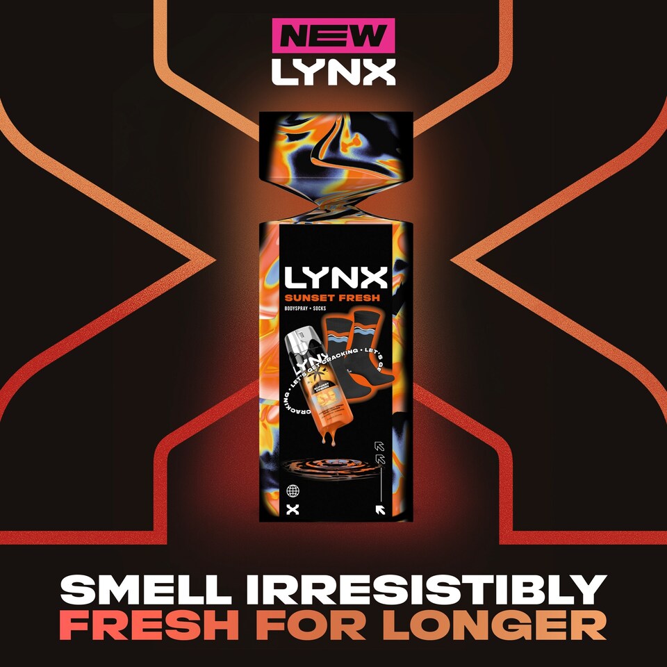 image 1 of Lynx Sunset Fresh Bodyspray & Socks Cracker Gift Set