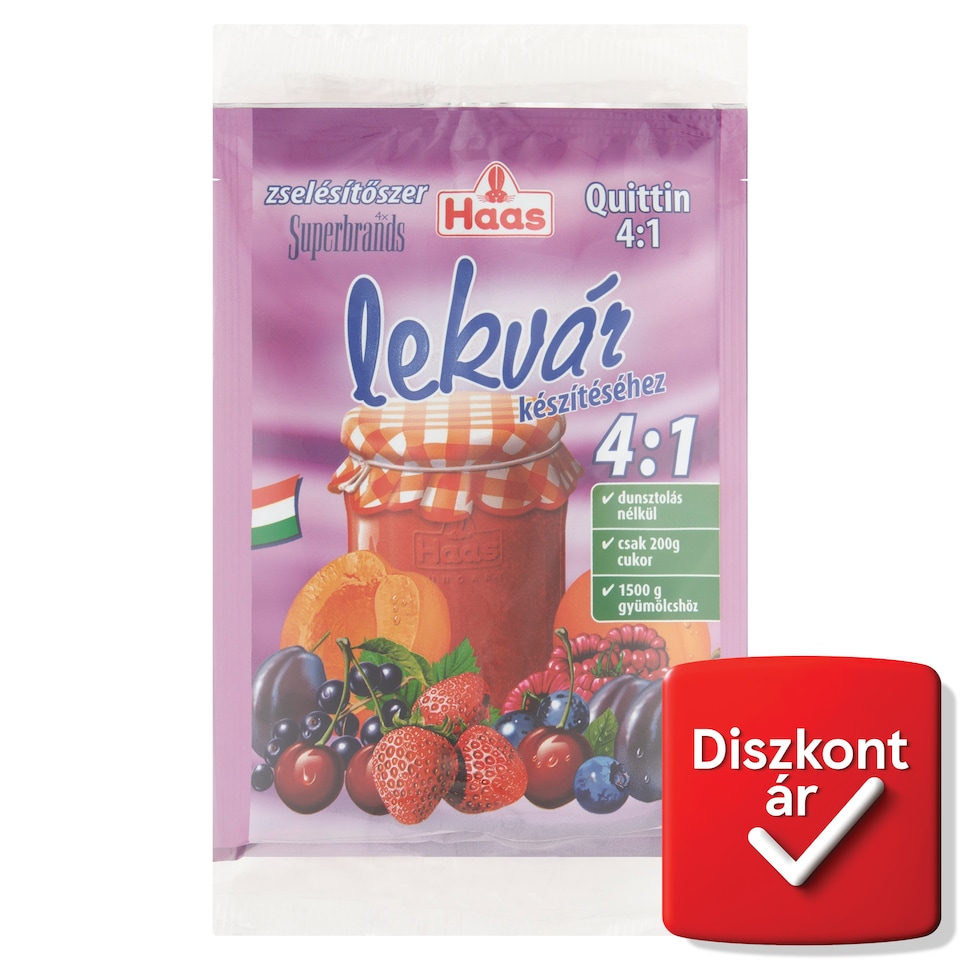 Haas Quittin 4:1 zselésítőszer lekvár készítéséhez 3 x 21,5 g