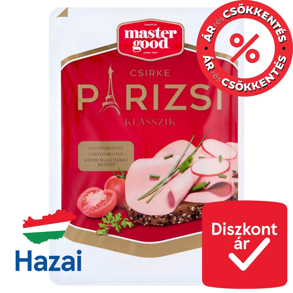Master Good Klasszik szeletelt, füst ízesítésű csirke párizsi 90 g  1. kép