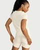 image 3 of F&F Active EVERYHOUR Ruched Side T-Shirt in Cream